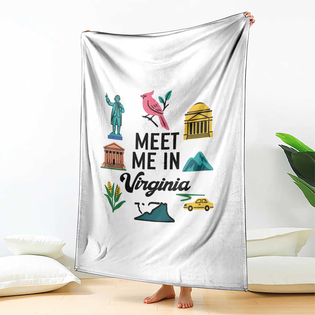 Meet Me in Virginia Throw Blanket Travel Souvenir East Coast State Pride