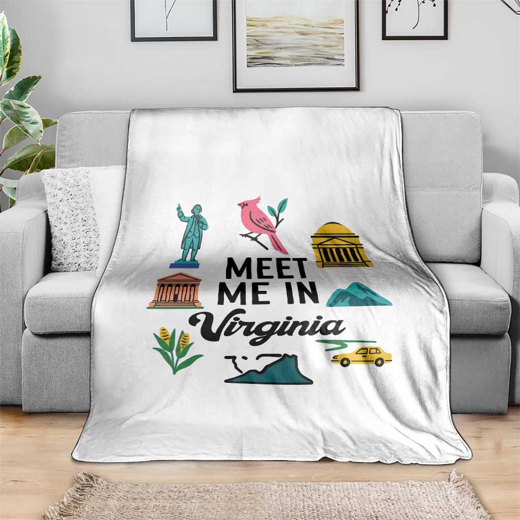 Meet Me in Virginia Throw Blanket Travel Souvenir East Coast State Pride