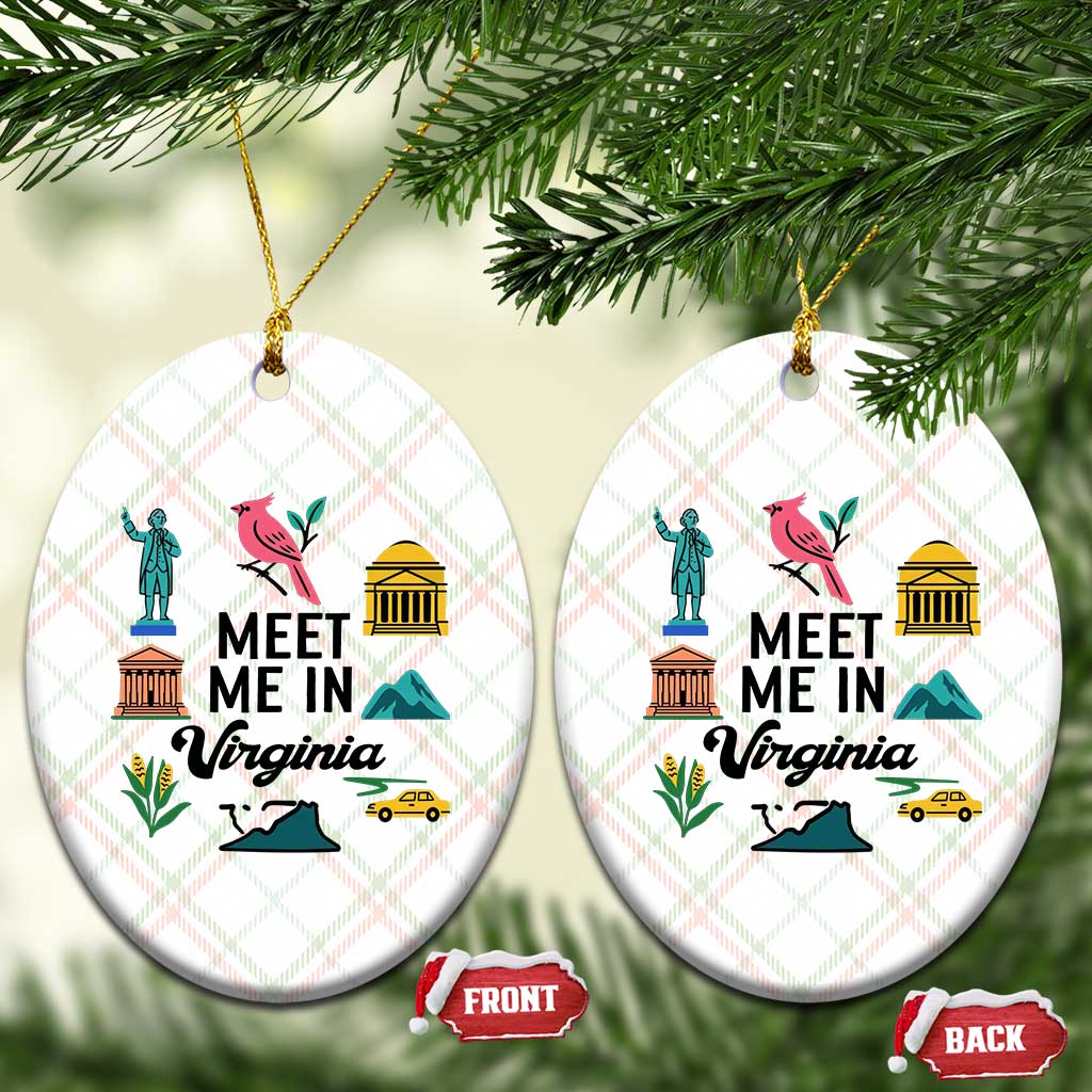 Meet Me in Virginia Ceramic Ornament Travel Souvenir East Coast State Pride
