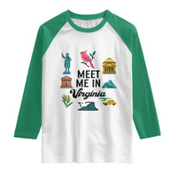Meet Me in Virginia Raglan Shirt Travel Souvenir East Coast State Pride