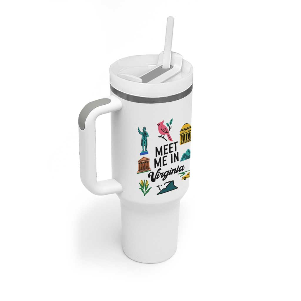 Meet Me in Virginia Tumbler With Handle Travel Souvenir East Coast State Pride