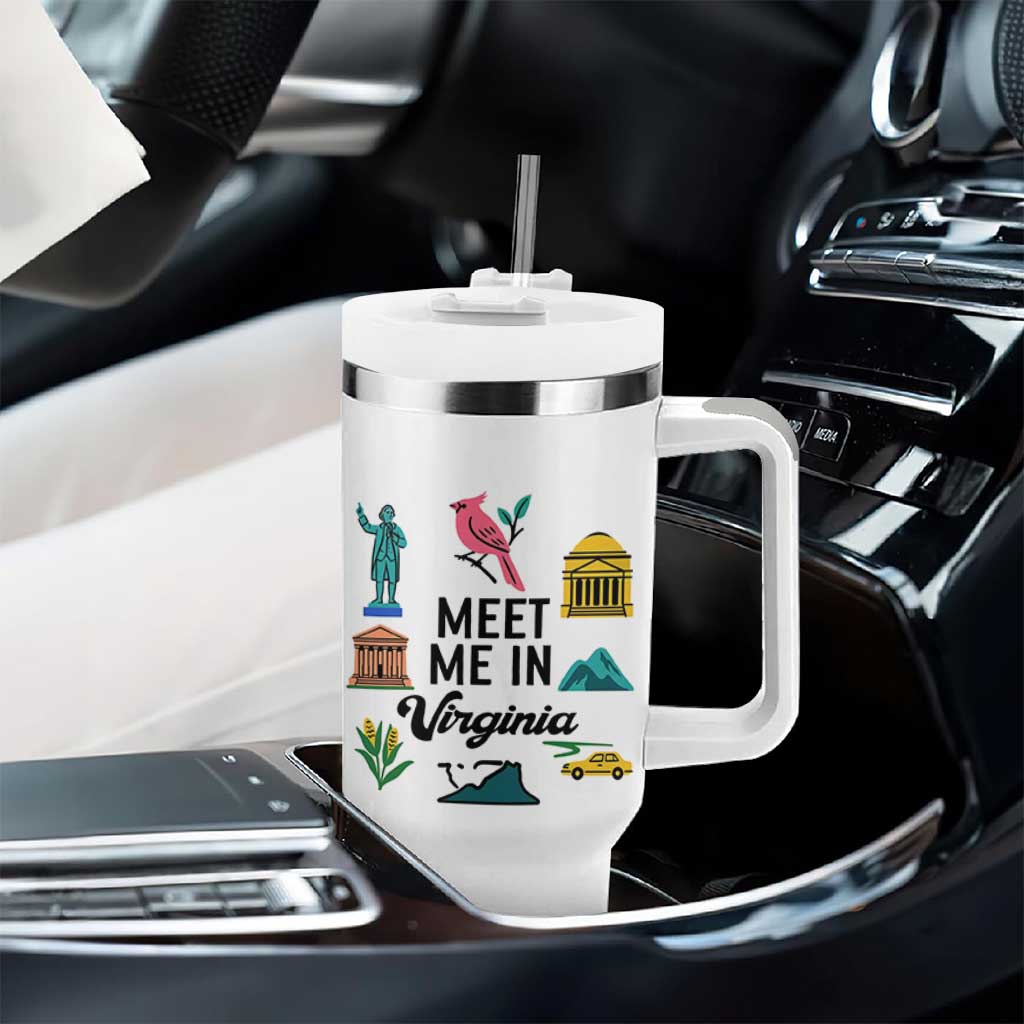Meet Me in Virginia Tumbler With Handle Travel Souvenir East Coast State Pride