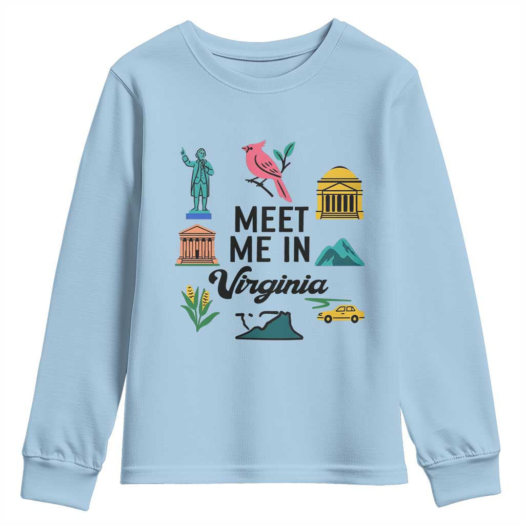 Meet Me in Virginia Youth Sweatshirt Travel Souvenir East Coast State Pride