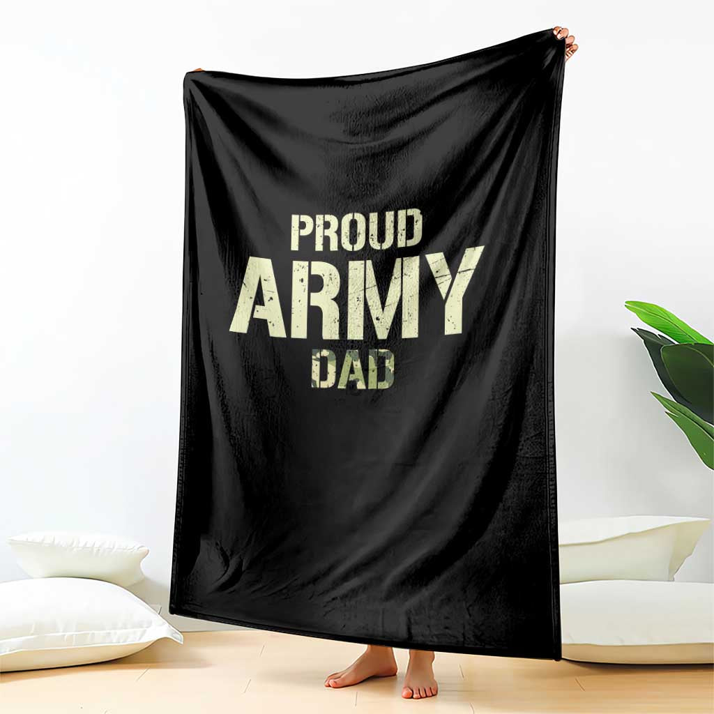 Proud Army Dad Throw Blanket Military Camo American Flag Father's Day