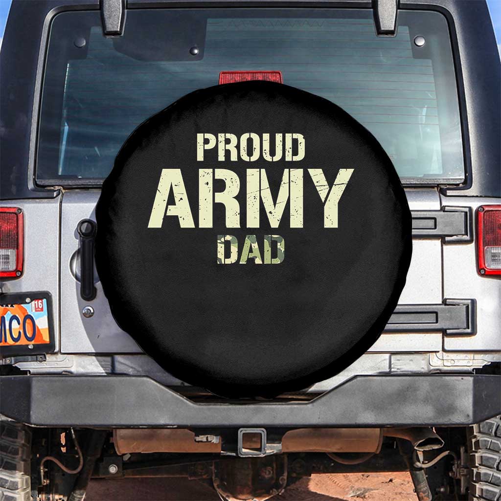 Proud Army Dad Spare Tire Cover Military Camo American Flag Father's Day