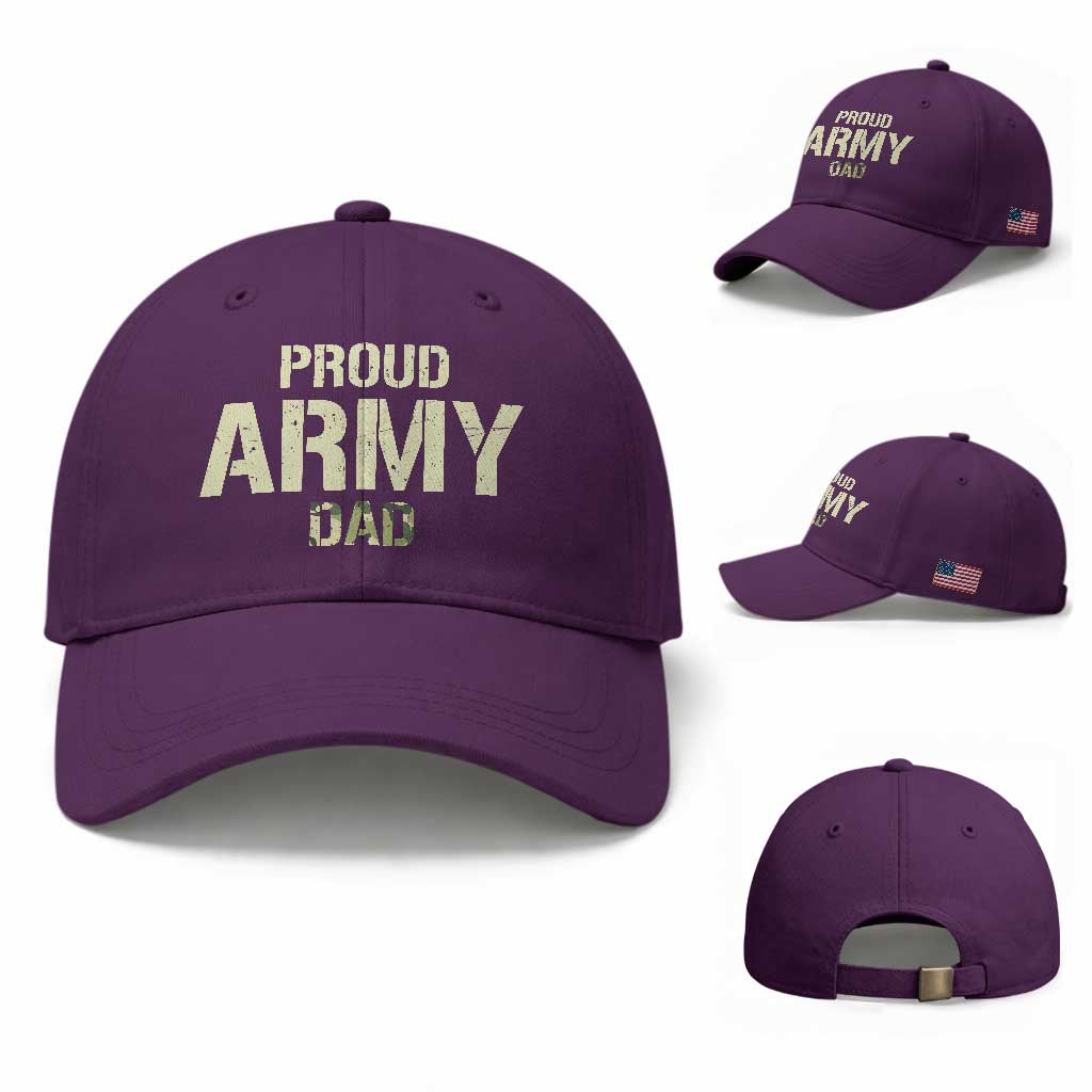 Proud Army Dad Baseball Cap Military Camo American Flag Father's Day