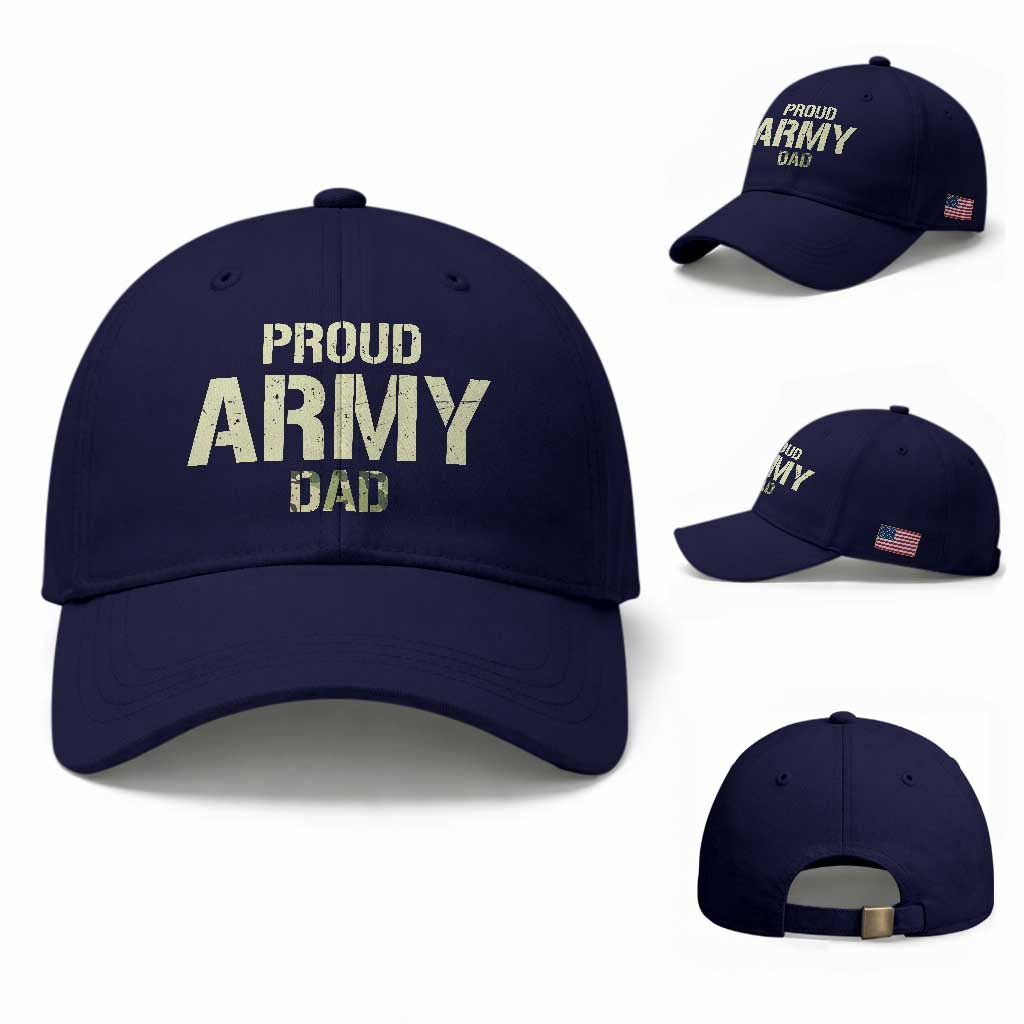 Proud Army Dad Baseball Cap Military Camo American Flag Father's Day