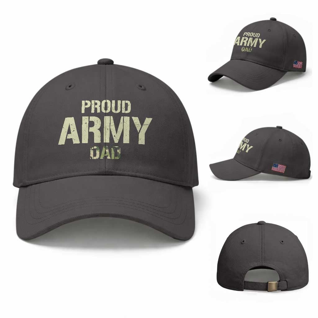 Proud Army Dad Baseball Cap Military Camo American Flag Father's Day
