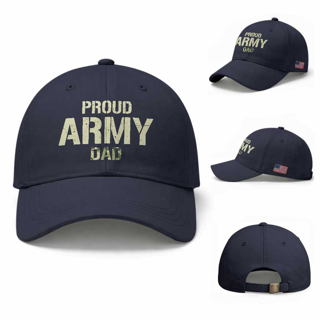 Proud Army Dad Baseball Cap Military Camo American Flag Father's Day