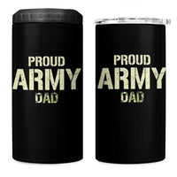 Proud Army Dad 4 in 1 Can Cooler Tumbler Military Camo American Flag Father's Day