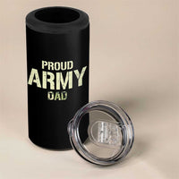 Proud Army Dad 4 in 1 Can Cooler Tumbler Military Camo American Flag Father's Day