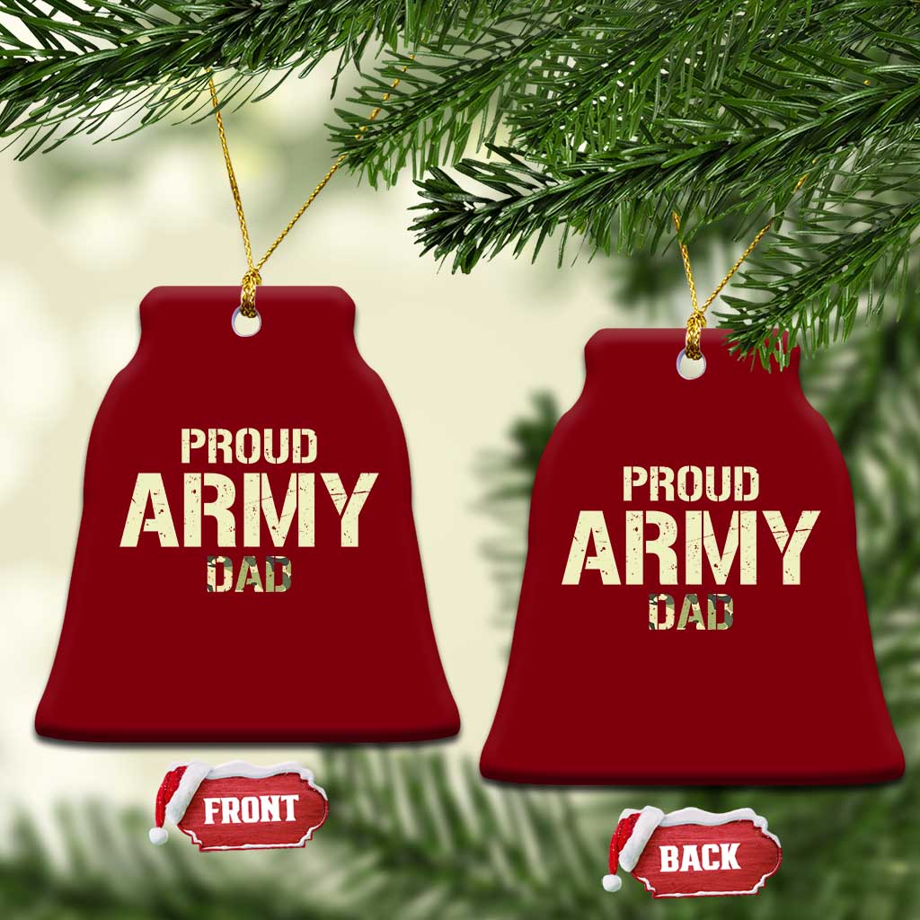 Proud Army Dad Ceramic Ornament Military Camo American Flag Father's Day