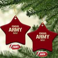Proud Army Dad Ceramic Ornament Military Camo American Flag Father's Day