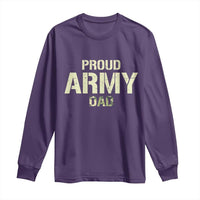 Proud Army Dad Long Sleeve Shirt Military Camo American Flag Father's Day