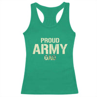 Proud Army Dad Racerback Tank Top Military Camo American Flag Father's Day