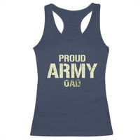 Proud Army Dad Racerback Tank Top Military Camo American Flag Father's Day