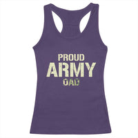 Proud Army Dad Racerback Tank Top Military Camo American Flag Father's Day
