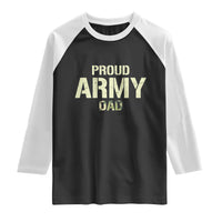 Proud Army Dad Raglan Shirt Military Camo American Flag Father's Day