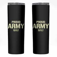 Proud Army Dad Skinny Tumbler Military Camo American Flag Father's Day