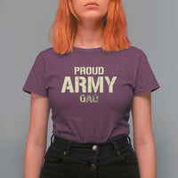 Proud Army Dad T Shirt For Women Military Camo American Flag Father's Day