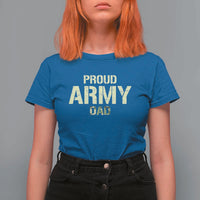 Proud Army Dad T Shirt For Women Military Camo American Flag Father's Day