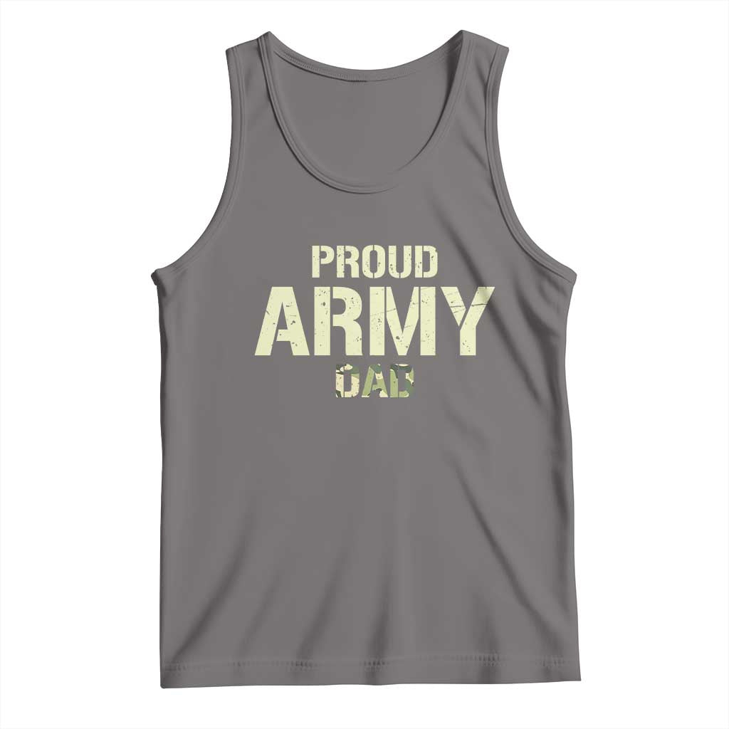 Proud Army Dad Tank Top Military Camo American Flag Father's Day