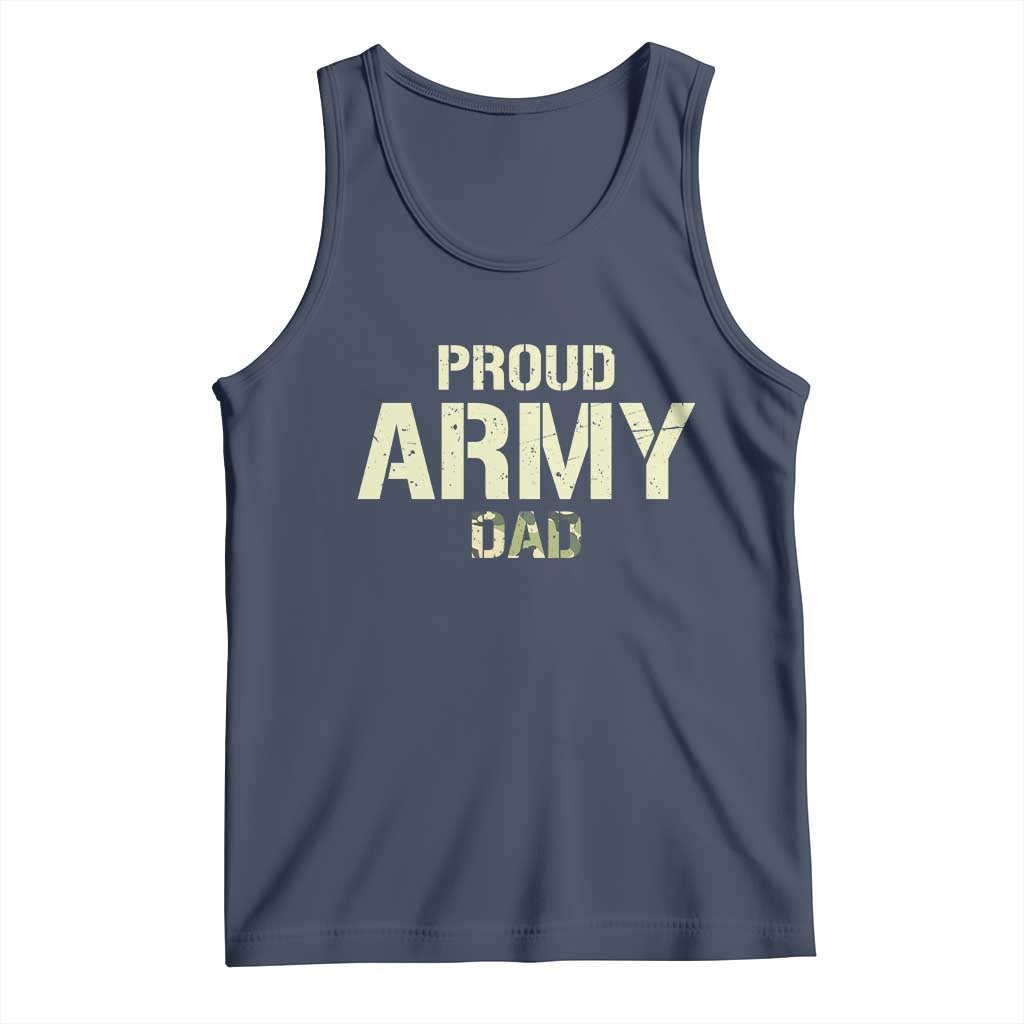 Proud Army Dad Tank Top Military Camo American Flag Father's Day