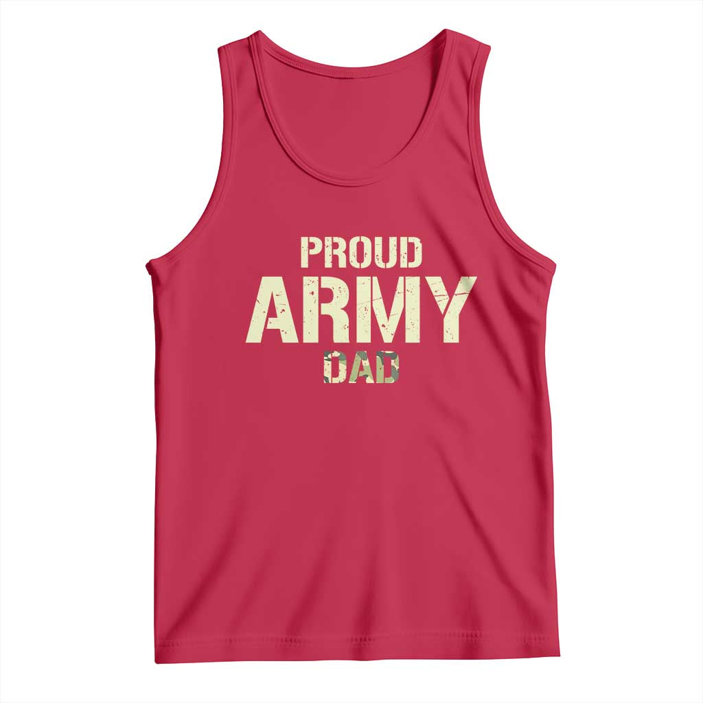 Proud Army Dad Tank Top Military Camo American Flag Father's Day