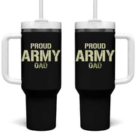 Proud Army Dad Tumbler With Handle Military Camo American Flag Father's Day