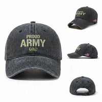 Proud Army Dad Washed Cotton Baseball Cap Military Camo American Flag Father's Day