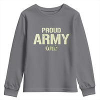 Proud Army Dad Youth Sweatshirt Military Camo American Flag Father's Day