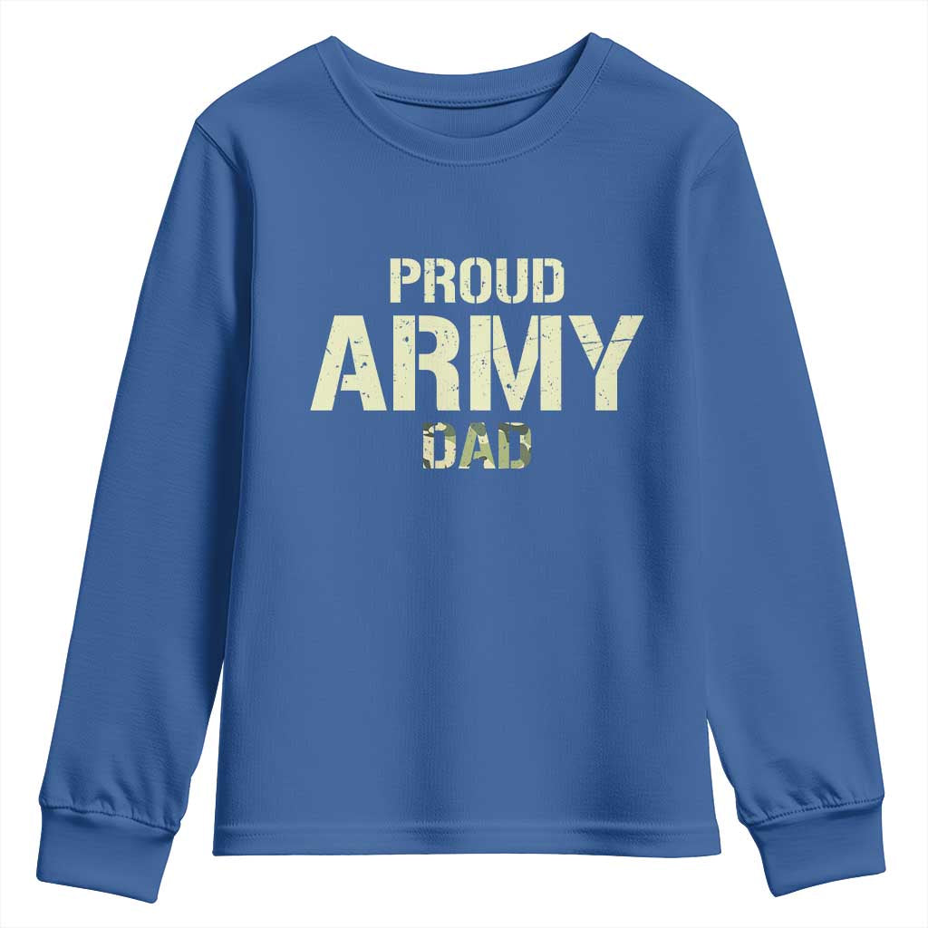 Proud Army Dad Youth Sweatshirt Military Camo American Flag Father's Day
