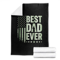 Best Dad Ever Throw Blanket Military Camo American Flag Father's Day
