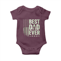 Best Dad Ever Baby Onesie Military Camo American Flag Father's Day