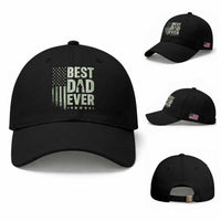 Best Dad Ever Baseball Cap Military Camo American Flag Father's Day