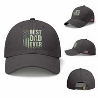 Best Dad Ever Baseball Cap Military Camo American Flag Father's Day