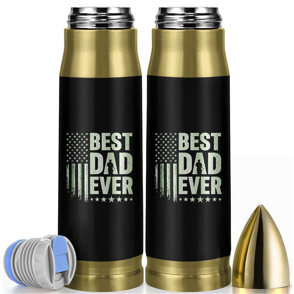 Best Dad Ever Bullet Tumbler Military Camo American Flag Father's Day