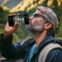 Best Dad Ever 4 in 1 Can Cooler Tumbler Military Camo American Flag Father's Day