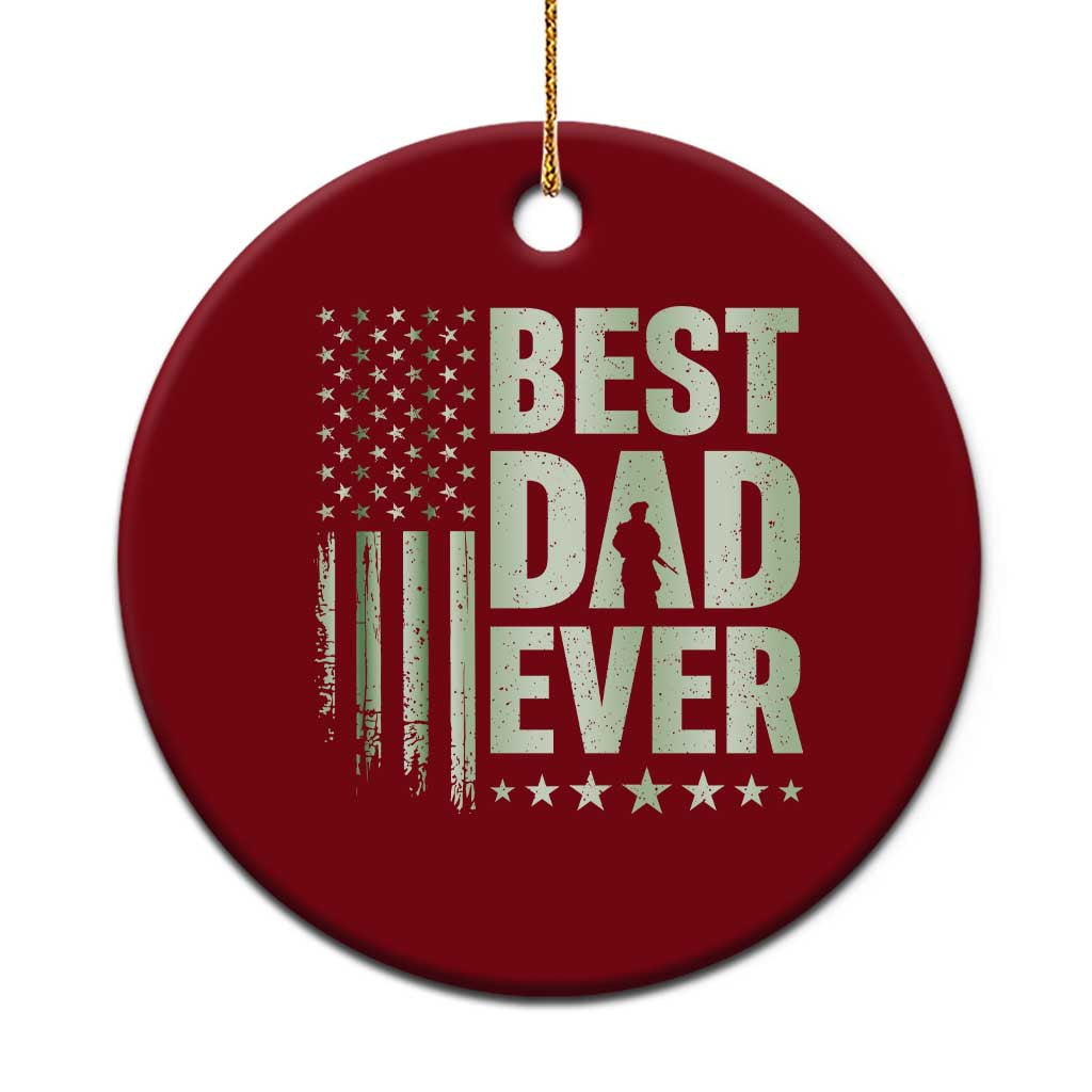 Best Dad Ever Ceramic Ornament Military Camo American Flag Father's Day