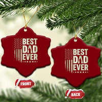 Best Dad Ever Ceramic Ornament Military Camo American Flag Father's Day