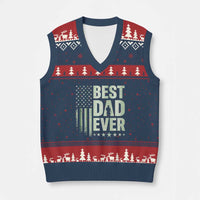 Best Dad Ever V-Neck Knit Sweater Vest Military Camo American Flag Father's Day