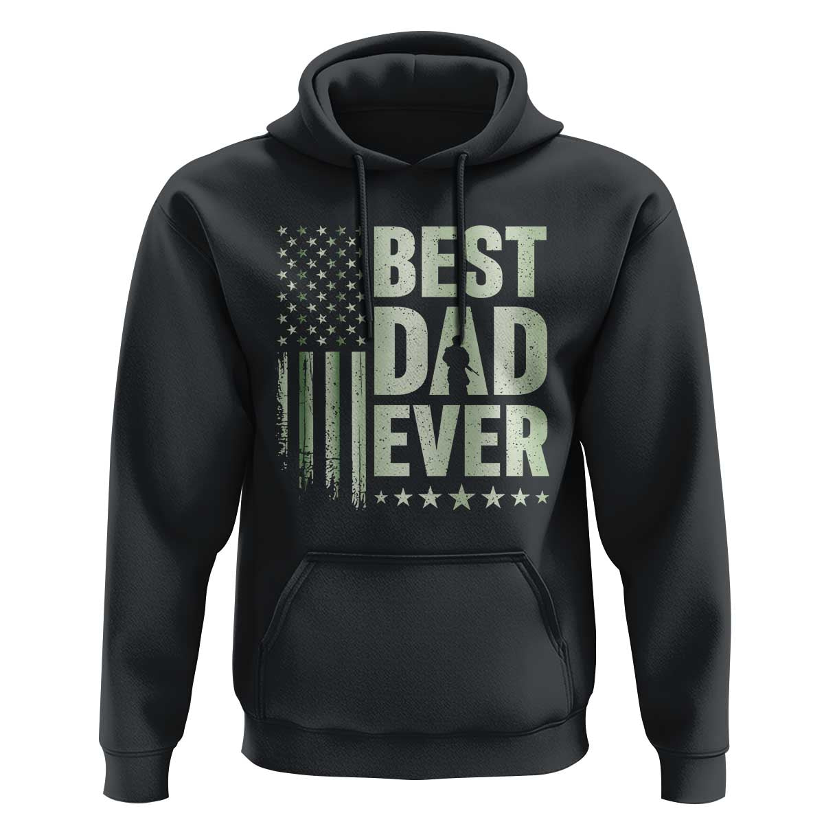 Best Dad Ever Hoodie Military Camo American Flag Father's Day