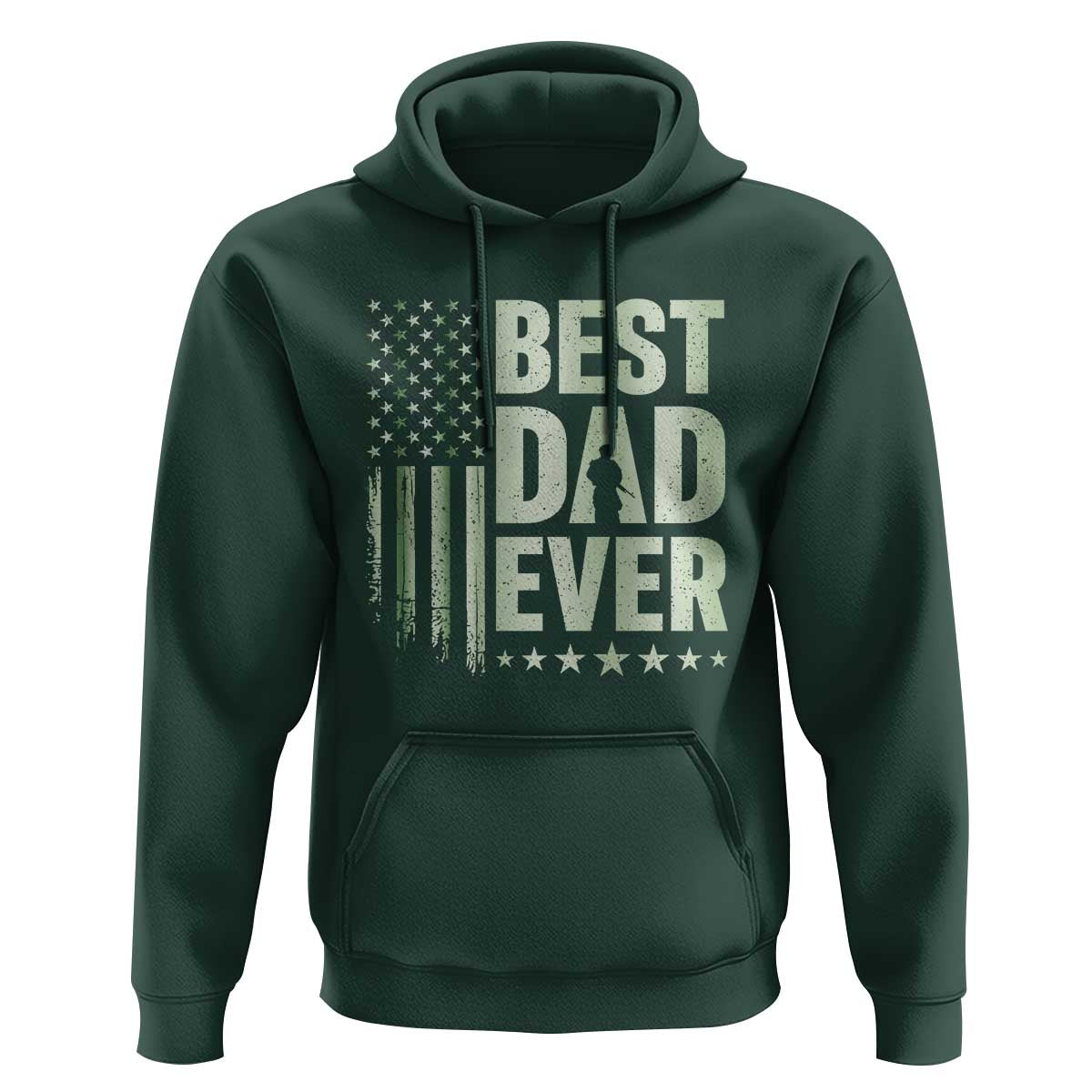 Best Dad Ever Hoodie Military Camo American Flag Father's Day