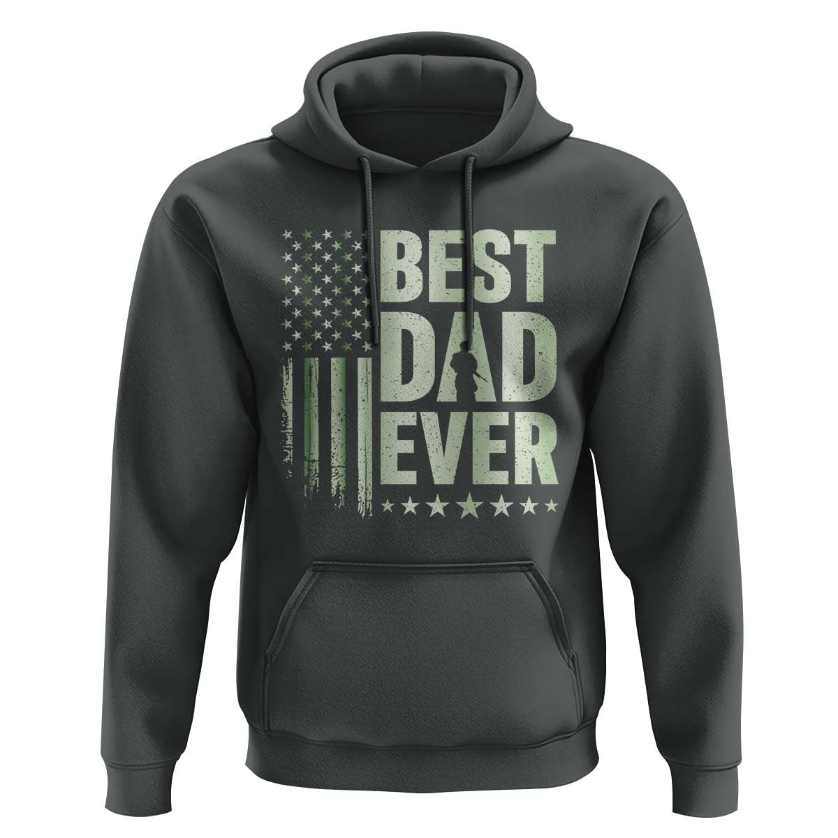 Best Dad Ever Hoodie Military Camo American Flag Father's Day