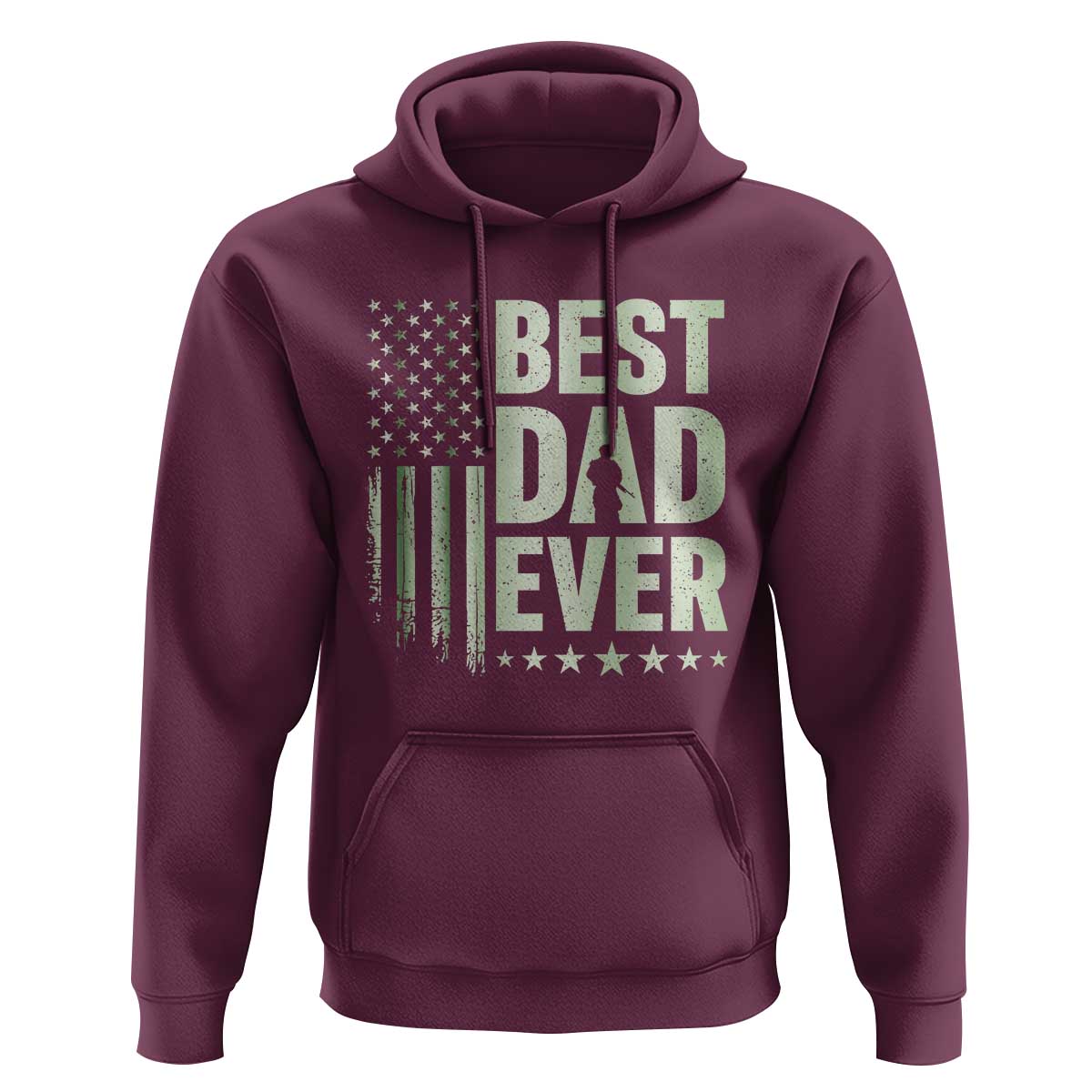 Best Dad Ever Hoodie Military Camo American Flag Father's Day
