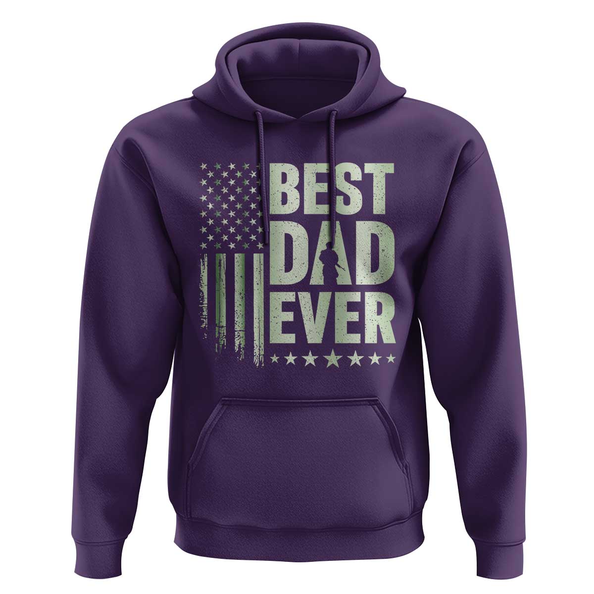 Best Dad Ever Hoodie Military Camo American Flag Father's Day