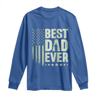 Best Dad Ever Long Sleeve Shirt Military Camo American Flag Father's Day