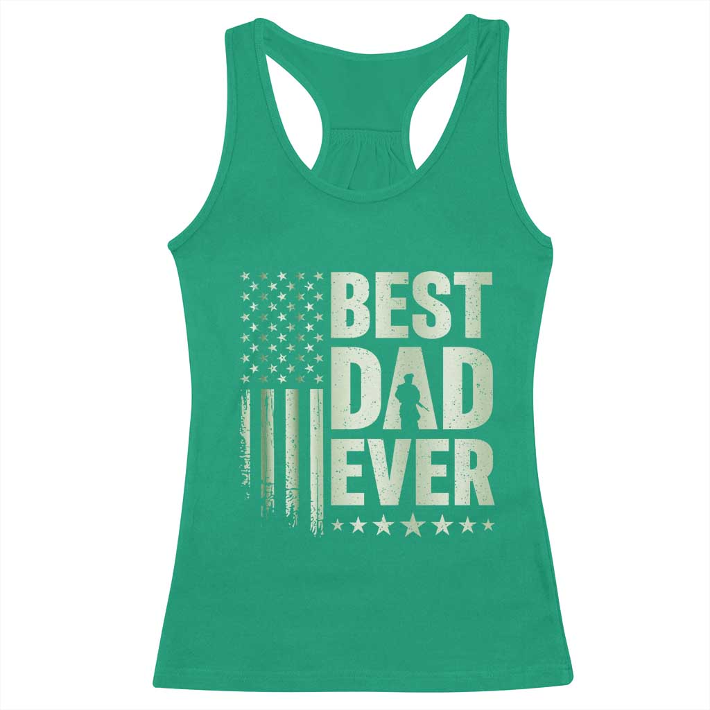 Best Dad Ever Racerback Tank Top Military Camo American Flag Father's Day