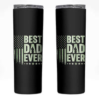Best Dad Ever Skinny Tumbler Military Camo American Flag Father's Day