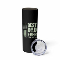 Best Dad Ever Skinny Tumbler Military Camo American Flag Father's Day